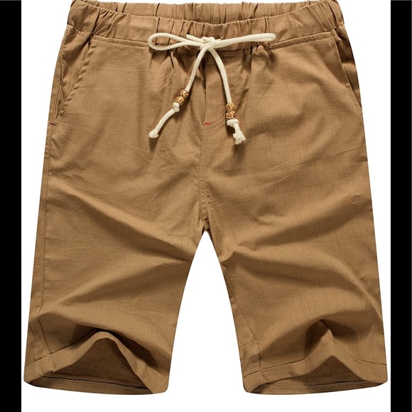 Other - BRAND NEW MENS LINEN KHAKI SHORTS NWT